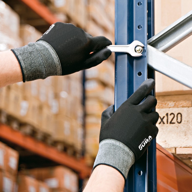 GUANTE NYLON POLIURETANO SIN COSTURAS NEGRO PU1400