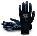 GUANTES POLIESTER NEGRO SIN COSTURAS NITRILO NEGRO