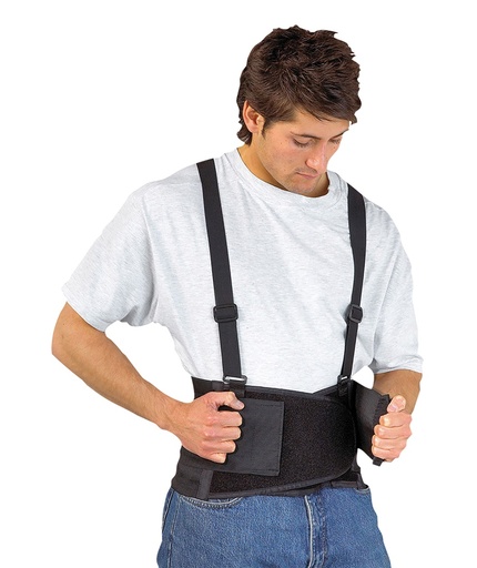 FAJA LUMBAR PW80 CON TIRANTES NEGRO