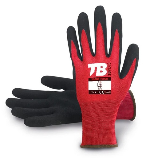 GUANTES NAILON ROJO SIN COSTURAS